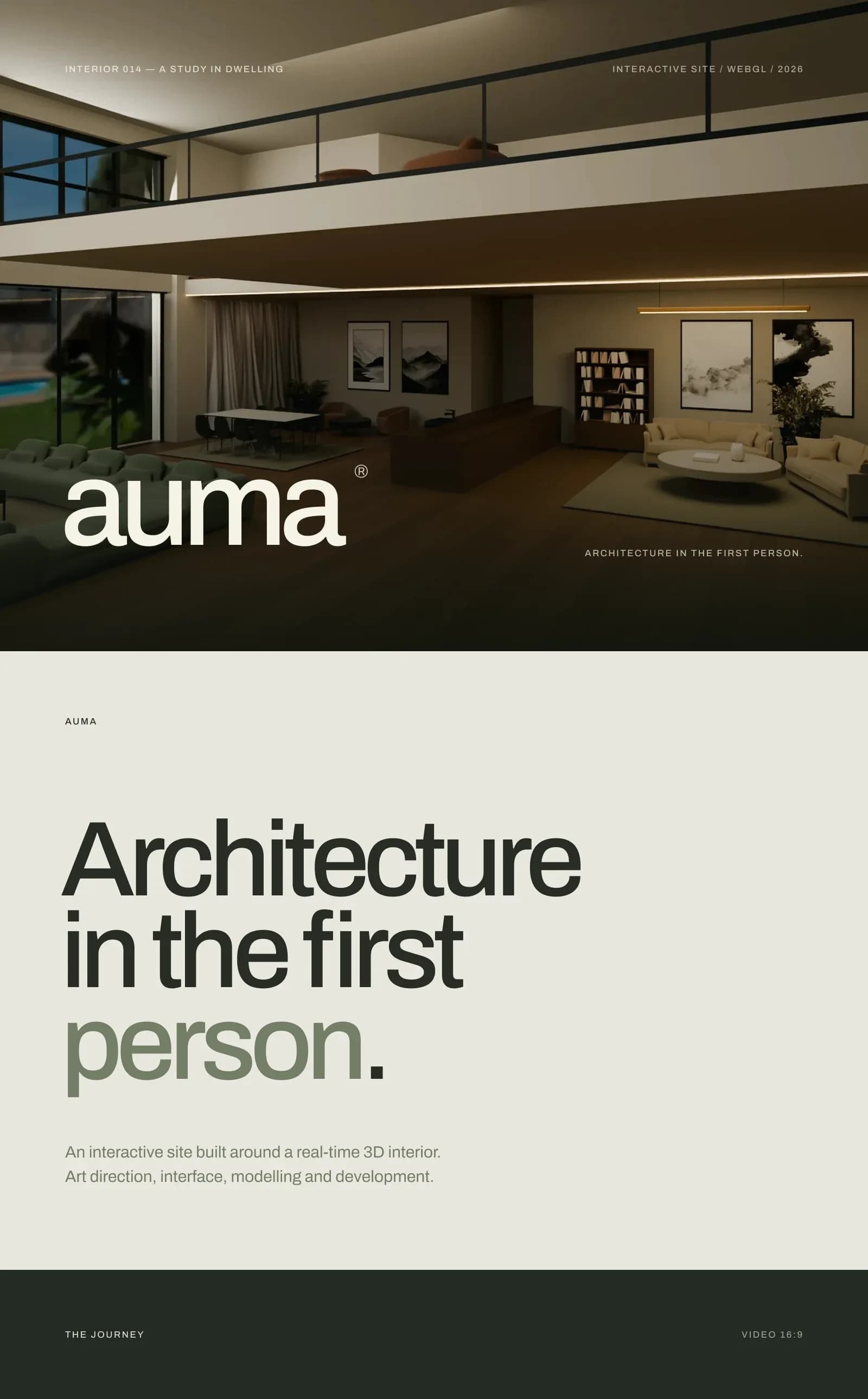 Tela "Architecture in the first person" do site Auma