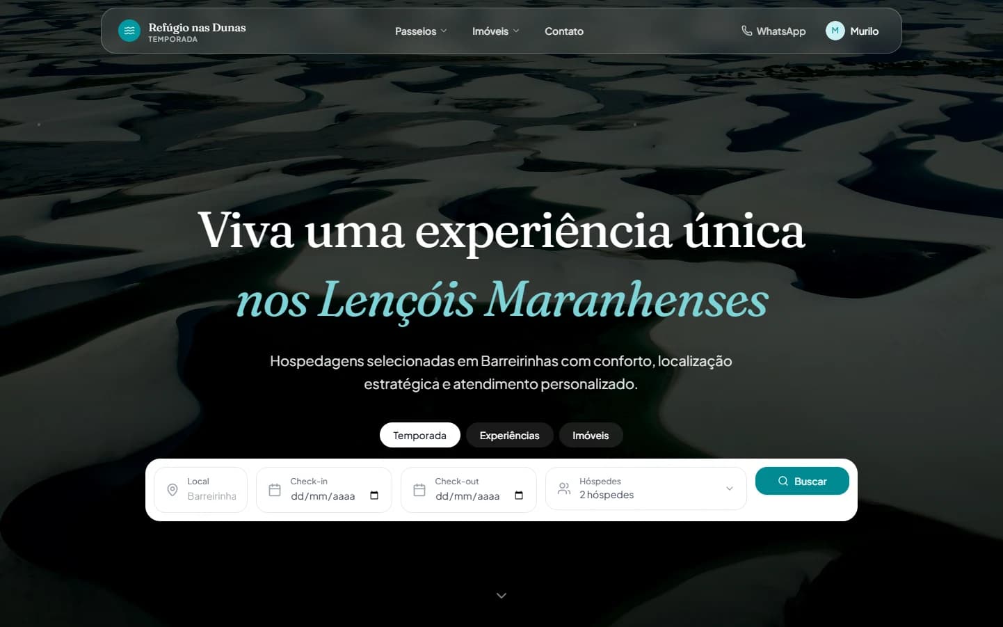 Site da Refúgio nas Dunas publicado